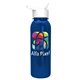aerial view a white lid & metallic-blue bottle terrain - 24 oz metalike bottle with flip straw lid and digital imprint, image 1 of 2