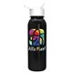 aerial view a white lid & metallic-black bottle terrain - 24 oz metalike bottle with flip straw lid and digital imprint, image 1 of 2