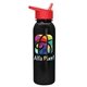 a red lid & metallic-black bottle terrain - 24 oz metalike bottle with flip straw lid and digital imprint