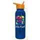 a orange lid & metallic-blue bottle terrain - 24 oz metalike bottle with flip straw lid and digital imprint