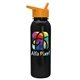 a orange lid & metallic-black bottle terrain - 24 oz metalike bottle with flip straw lid and digital imprint