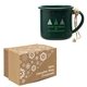 a green w/twine cord mini campfire mug ornament