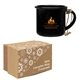 a black w/twine cord mini campfire mug ornament