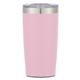 a pink with silver accent and clear translucent lid 20 oz full color two - tone himalayan tumbler with custom window box