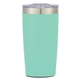 a teal with silver accent and clear translucent lid 20 oz full color two - tone himalayan tumbler with custom window box