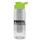 aerial view a clear bottle & lime green lid & frost infuser the flair - 26 oz transparent tritan(tm) bottle with drink thru lid and large infuser, image 2 of 2