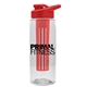 aerial view a clear bottle & red lid & red infuser the flair - 26 oz transparent tritan(tm) bottle with drink thru lid and large infuser, image 2 of 2