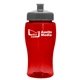 a transparent red bottle & gray lid poly - pure jr. - 18 oz transparent bottle with push pull lid