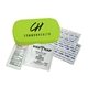 aerial view a lime green compact first aid kit, image 1 of 3