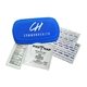 aerial view a transparent blue compact first aid kit, image 1 of 3