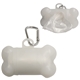 aerial view a frost dog bone shaped waste bag dispenser w / metal carabiner, image 1 of 2