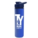 a navy blue lid & royal blue bottle slim double - wall insulated bottle with drink - thru lid - 16 oz