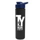 a navy blue lid & black bottle slim double - wall insulated bottle with drink - thru lid - 16 oz