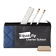 aerial view a dark blue mod school kit with polyester case, image 1 of 2