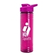 a pink lid & transparent-fuchsia bottle 24 oz slim fit halcyon water bottles with drink - thru lid