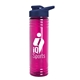 a navy blue lid & transparent-fuchsia bottle 24 oz slim fit halcyon water bottles with drink - thru lid