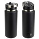 aerial view a black nayad(r) ranger 26 oz stainless double - wall bottle with flip - top spout, image 1 of 2