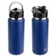 aerial view a navy blue nayad(r) ranger 26 oz stainless double - wall bottle with flip - top spout, image 1 of 2