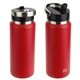 aerial view a red nayad(r) ranger 26 oz stainless double - wall bottle with flip - top spout, image 1 of 2