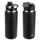 aerial view a black nayad(r) traveler 26 oz stainless double - wall bottle with twist - top spout, image 1 of 2
