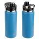 aerial view a blue nayad(r) traveler 26 oz stainless double - wall bottle with twist - top spout, image 1 of 3