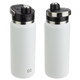 aerial view a white nayad(r) traveler 26 oz stainless double - wall bottle with twist - top spout, image 1 of 3