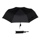 aerial view a black horizon 44 arc auto open + close portable umbrella, image 1 of 2