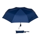 aerial view a navy horizon 44 arc auto open + close portable umbrella, image 1 of 2