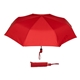 aerial view a red horizon 44 arc auto open + close portable umbrella, image 1 of 2