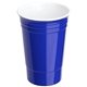 aerial view a blue dual insulated fiesta 16 oz cup, image 1 of 2