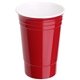 aerial view a red dual insulated fiesta 16 oz cup, image 1 of 2