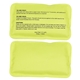 aerial view a neon yellow rectangle nylon - covered hot / cold pack, image 1 of 2