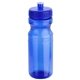 aerial view a blue cycler 24 oz pet eco - polyclear(tm) bottle with push - pull lid, image 1 of 2
