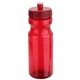 aerial view a red cycler 24 oz pet eco - polyclear(tm) bottle with push - pull lid, image 1 of 2