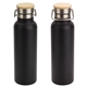 aerial view a black barona 20 oz vacuum insulated stainless steel bottle, image 1 of 3