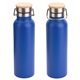 aerial view a blue barona 20 oz vacuum insulated stainless steel bottle, image 1 of 2