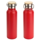 aerial view a red barona 20 oz vacuum insulated stainless steel bottle, image 1 of 2