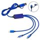 aerial view a blue traverse 3- in -1 charging cable, image 1 of 3