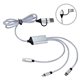 aerial view a silver traverse 3- in -1 charging cable, image 1 of 3