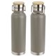 aerial view a gray cusano 22 oz vacuum insulated stainless steel bottle with bamboo cap, image 1 of 2