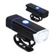aerial view a black flare rechargeable front bike light, image 1 of 2