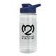 a clear bottle & navy blue lid groove tritan(r) bottle with drink - thru lid - 20 oz