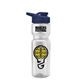 a clear bottle & navy blue lid champion - 28 oz transparent bottle with drink thru lid