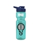 a teal bottle & navy blue lid champion - 28 oz transparent bottle with drink thru lid