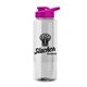 a clear bottle & pink lid the guzzler - 32 oz transparent bottle with drink thru lid