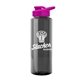 a smoke bottle & pink lid the guzzler - 32 oz transparent bottle with drink thru lid