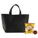 aerial view a black chips salsa snap tote, image 1 of 2