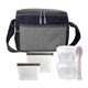 a navy blue nested quilted cutlery lunch set
