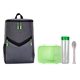 aerial view a green victory cooler backpack ultimate lunch drink set, image 1 of 2