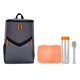 aerial view a orange victory cooler backpack ultimate lunch drink set, image 1 of 2